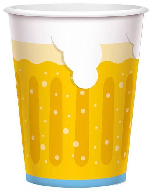 Amscan tasses de fête octoberfest 450 ml papier jaune/blanc 6 pièces