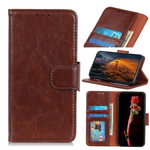 Etui en PU nappa flip marron avec support pour votre Apple iPhone 6.5 pouces (2019)