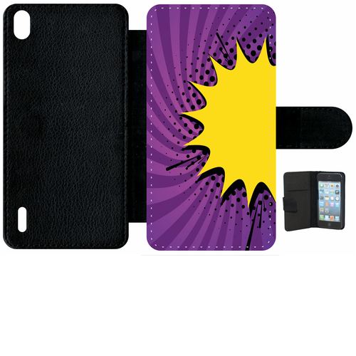 Etui À Rabat Huawei Ascend P7 Fond Comics Mauve