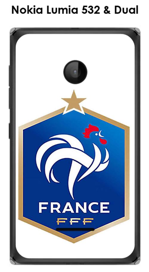 Coque Nokia Lumia 532 & Dual design Foot France fond blanc