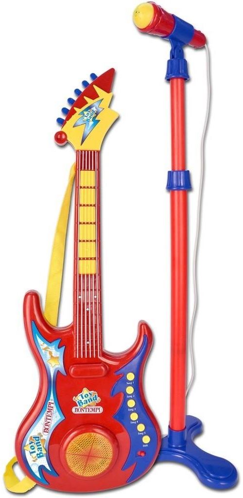 Bontempi Guitare rock Toyband avec microphone rouge / bleu