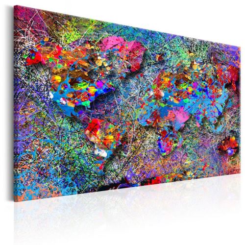 Tableau - Map: Jackson Pollock inspiration .Taille : 60x40
