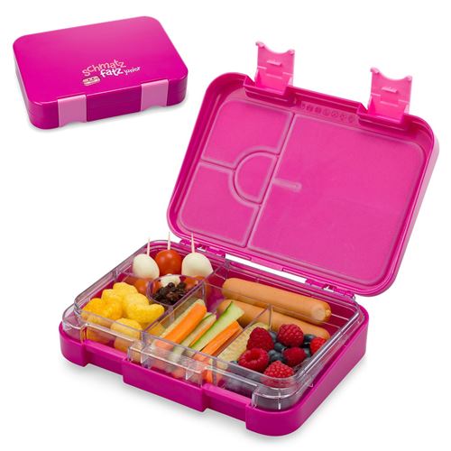 Boîte Repas - Junior Schmatzfatz - Boîte À Goûter - 6 Compartiments - 21,3X15X4,5Cm - Sans Bpa - Rose