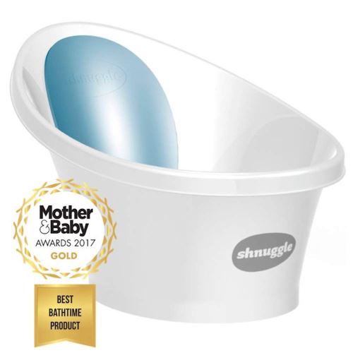 Shnuggle Baignoire pour enfant avec un dossier en mousse bleue