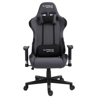 Chaise De Bureau Gaming Swift Revetement En Tissu Gris Et Noir Achat Prix Fnac