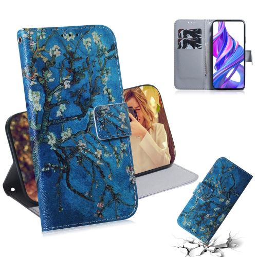 Etui en PU peau d'impression arbre à fleurs pour votre Huawei Honor 9X/9X Pro
