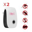 2 X Repulsif Insectes Anti-nuisibles à Ultrasons Moustiques Rongeur Electronique Pest Repeller pour lutter Anti Rats,Cafards&fourmis