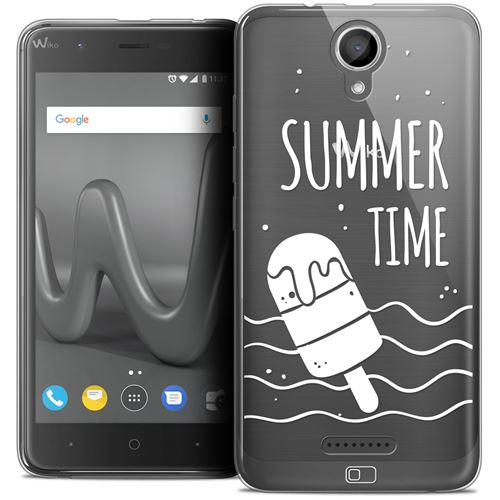 Coque Wiko Harry (5 ) CASEINK Housse Etui [Crystal Gel HD Collection Summer Design Summer Time - Souple - Ultra Fin - Imprimé en France]