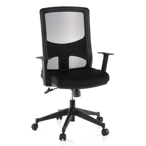 Siège de bureau / Fauteuil de direction LAVITA, tissu maille noir / noir hjh OFFICE