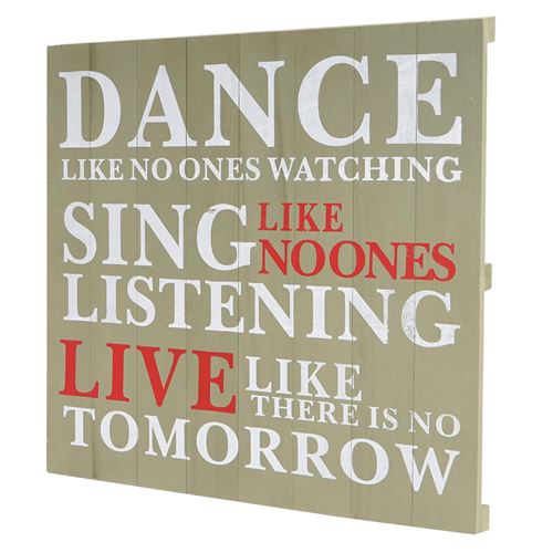 Planche murale Dance style shabby vintage 60x60cm vert