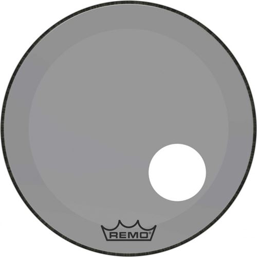 Remo P3-1322-CT-SMOH - Peau de frappe Powerstroke 3 Colortone pour grosse caisse, smoke, 22, avec trou décentré de 5