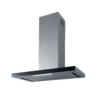 Hotte décorative murale 90cm 66db 701m3/h inox/verre noir Roblin 6626989