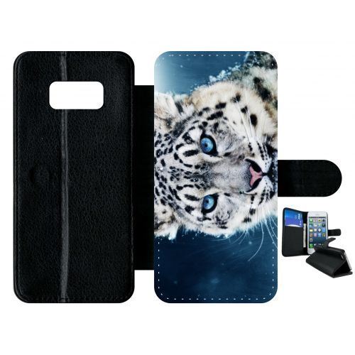Etui à rabat samsung galaxy s8 tigre blanc yeux bleus