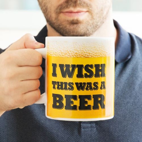 Mug XXL avec inscription I Wish This Was a Beer - Tasse géante café et thé petit déjeuné