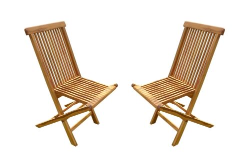 Lot de 2 Chaises Pliantes JUMAK Teck Huilé