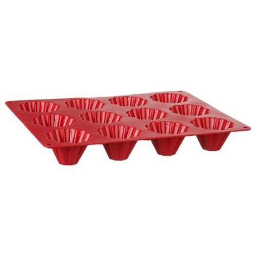 Moule 12 Briochettes Silicone Silipro 32cm Rouge