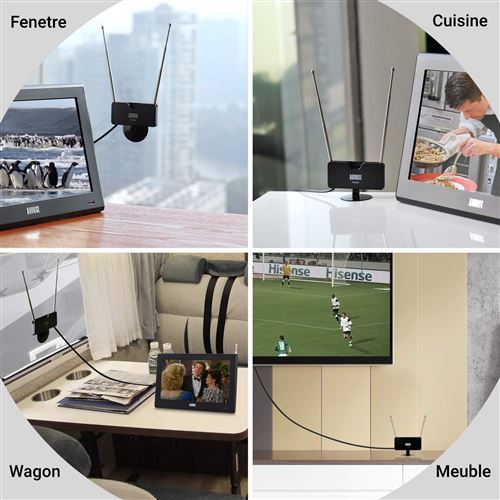 Antenne Tv Interieure Tnt Hd August Dta230 Tige Metallique Et Autocollant Pour Attache Fenetre Vitre Ou Meuble Tv Adaptateur Tnt Achat Prix Fnac
