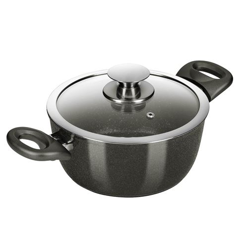 Genius Bonafit Tete de Cuisson diametre 20 cm avec Couvercle en Verre brevete, ceramique 3 Couches et Accessoires de Diamant, revetement Anti-adhesif Anti-adhesif pour