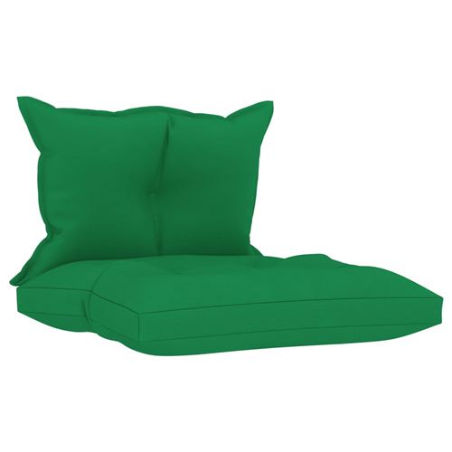 Coussins de Canapé Palette Tissu en Polyester 100 % 2 Pcs - Vert