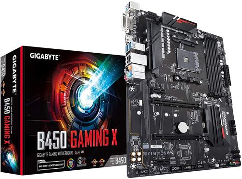 GIGABYTE B450 Gaming X Carte mère AMD Ryzen AM4 / 1xM.2 / Hmdi/DVI/USB 3.1 / DDR4 / ATX