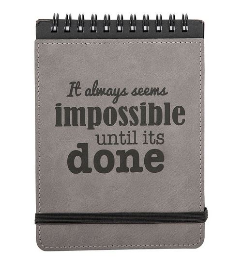 Balvi cahier de citation 15,3 x 11 cm cuir artificiel gris