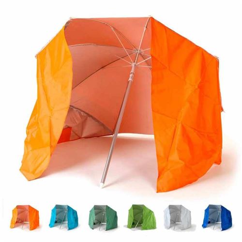 Beachline - Parasol de plage portable moto pliable léger aluminium tente 200 cm Piuma, Couleur: Orange