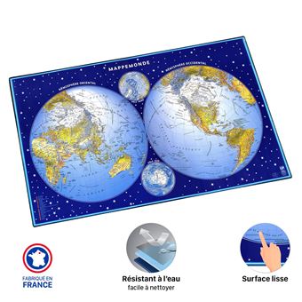 Sous Main Planisphere Protection Bureau Viquel Bleu Sous Main Achat Prix Fnac