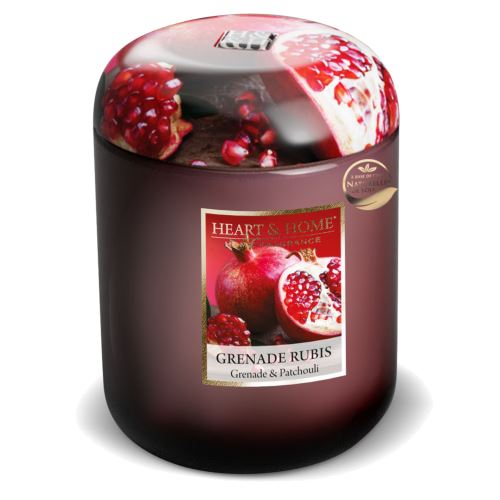 Grande Bougie cire de soja Grenade Rubis