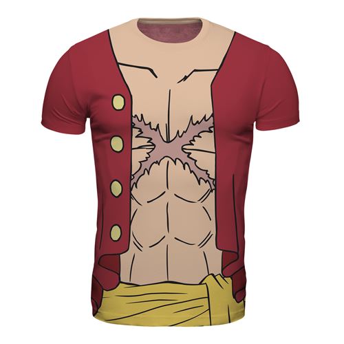 Autres vêtements goodies Abystyle - One Piece - Replica T-Shirt - Luffy New  World - Rouge - Homme (M)