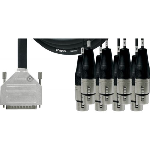 Cordial CCFD1.5DFT - Câble numériques - Multipaires Studio sub-D/8 XLR femelles 1,5 m