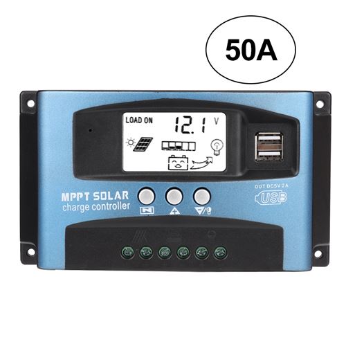 Contrôleur de charge solaire MPPT 50A Double affichage LCD LCD 12V 24V (50A)
