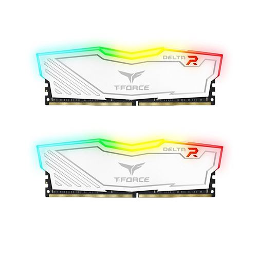 Team Tf4d416g2400hc15bdc01 Delta RVB 16 Go Blanc Dissipateur thermique avec LED RVB (2 x 8 Go) DDR4 2400 MHz DIMM Mémoire Système – (composants > mémoire)