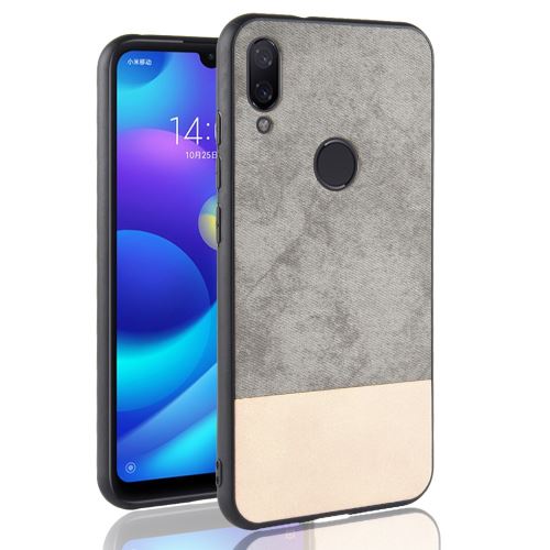 Etui en PU épissure bicolore gris pour votre Xiaomi Redmi Note 7