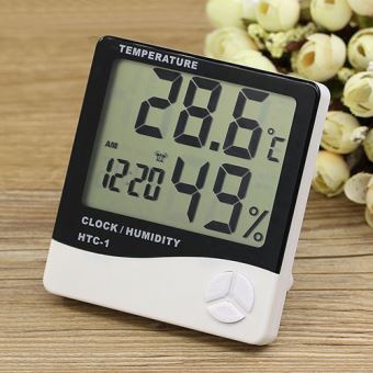 11€23 sur Thermomètre Hygromètre Digital LCD Interieur Testeur Horloge -  Station météo thermomètre pluviomètre - Achat & prix