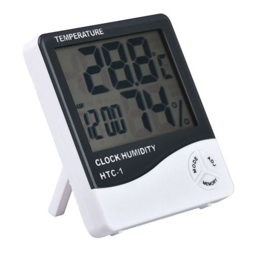 11€23 sur Thermomètre Hygromètre Digital LCD Interieur Testeur Horloge - Station  météo thermomètre pluviomètre - Achat & prix