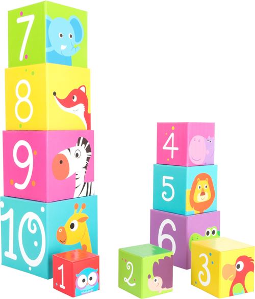 Small Foot blocs d'empilage animaux sauvages 15 cm