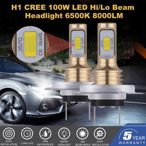 2pcs Golden H7 CSP LED Salut / Lo Beam Phare Fog Driving Lights Ampoules LD2274