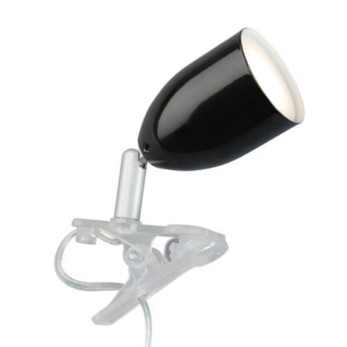 Lampe &agrave; pince LED moderne LEO, noire