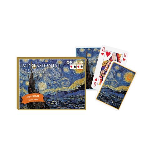 Coffret de 2 jeux de 55 cartes VAN GOGH - NUIT ETOILEE PIATNIK Multicolore