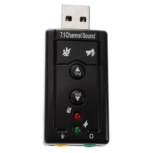 INECK® Carte son USB 7.1 externe son 3D Surround dynamique touches fonctionnelles comprises