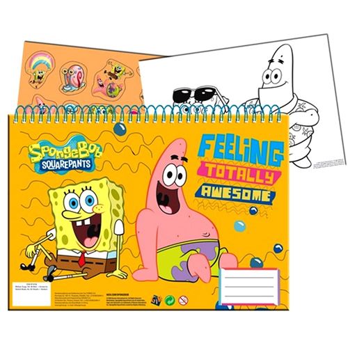 Cahier de dessin Bob l'Eponge livre de coloriage A4 + Stickers autocollant
