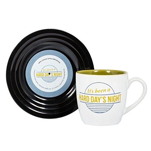 Lyrical mug l&m pack mug et soucoupe - hard days night thumbsup 1001706