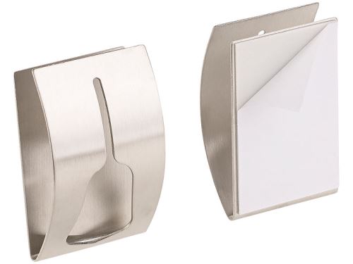Lot de 2 porte-serviettes adhésifs en acier inoxydable