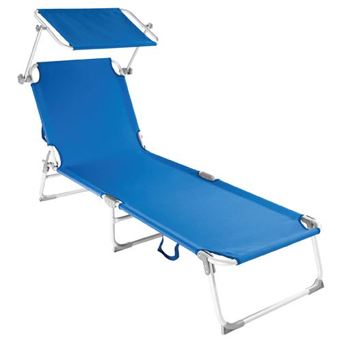 TecTake Transat aluminium - bleu