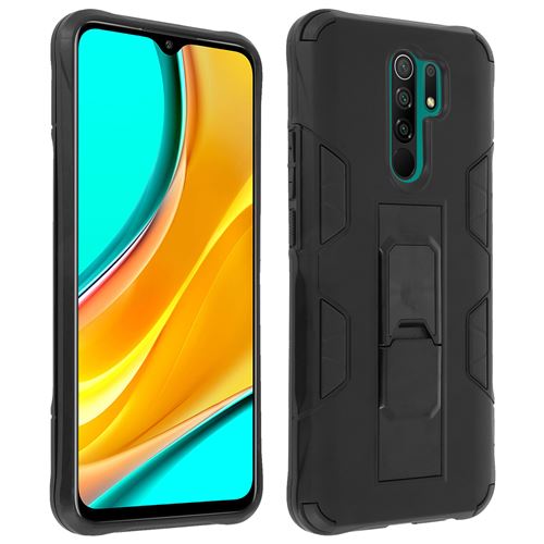 Coque pour Xiaomi Redmi 9 Hybride Antichoc Béquille Fonction Support Noir