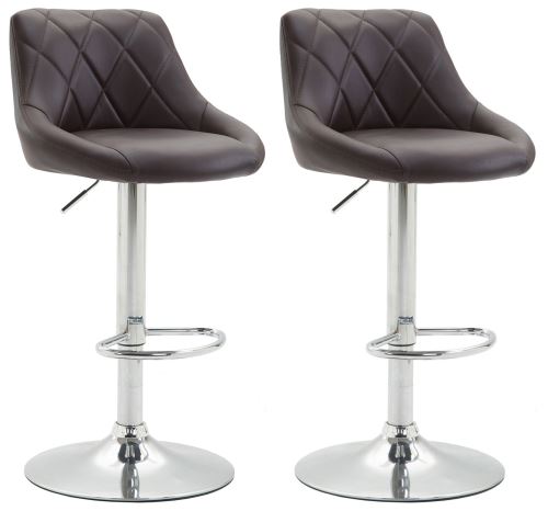 CLP Lot de 2 tabourets de bar Lazio similicuir , Marron