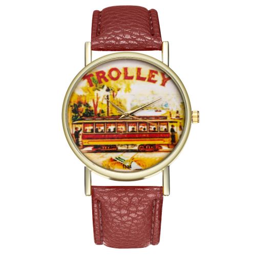 Montre à quartz vintage pour homme avec bracelet en cuir de style classique et bracelet en cuir pour homme, T334-Acafé