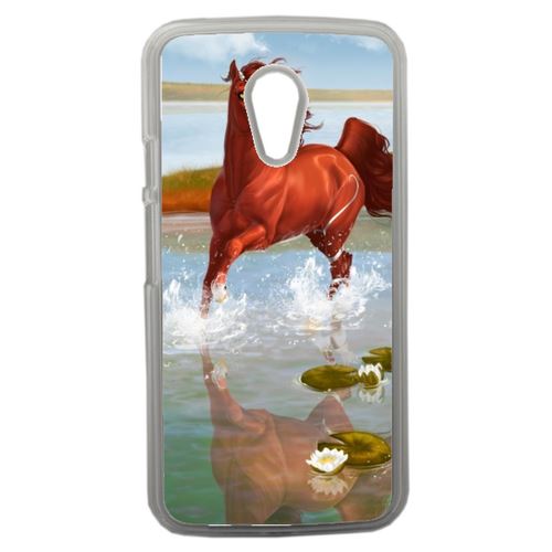 Coque Cheval Rivière Compatible Motorola Moto G2 Transparent