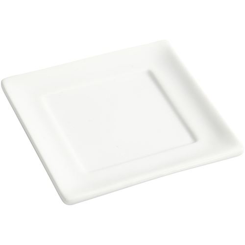 Creotime assiettes carrées 12 pièces 9,5 x 9,5 cm blanc