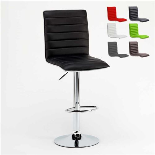 Superstool - Tabouret de Bar cuisine haut fixe tournant réglable avec dossier Detroit, Couleur: Noir